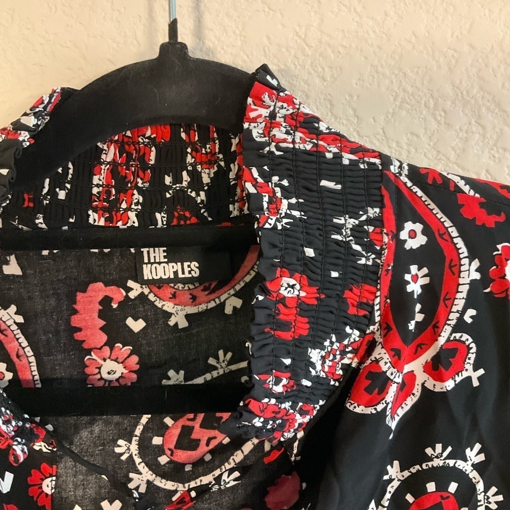 The Kooples Black and Red Blouse Chic Top - Picture 5 of 5